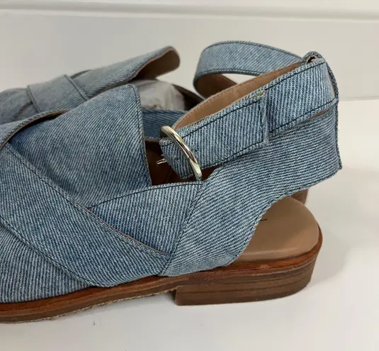 Free People Catherine Chambray Denim Strappy Open Toe Sandals Blue EU 40/US 9.5