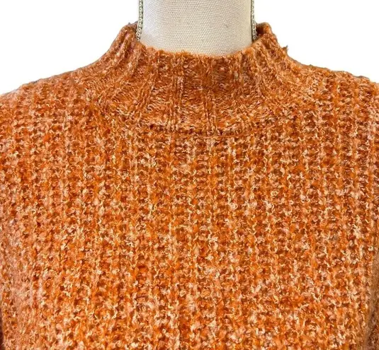 Sincerely Jules Orange Cropped Sweater Size L Mock Turtleneck Cozy Fall Size L thumbnail 2