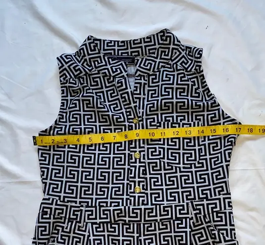 Elegant Black and White Geometric Jumpsuit Size L