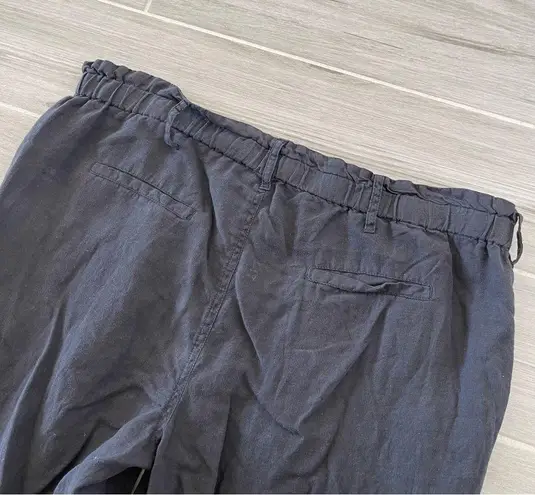 Johnny Was NEW  LINEN BLACK STRAIGHT PANTS SZ MEDIUM