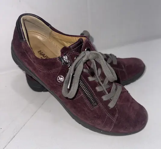 Hartjes Phil Sneakers Eggplant Suede Walking Minimalist Comfort Shoes Sz 5 Red