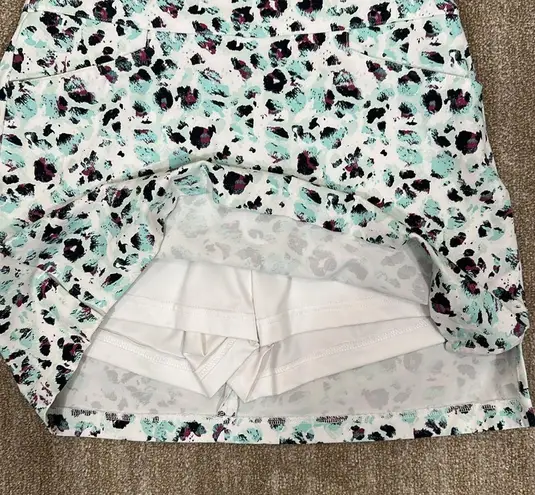 Lady Hagen Sea Glass Blue Leopard Print Golf Skort Performance Women Size Small