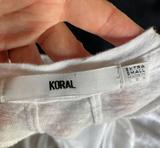 Koral Activewear white linen burnout tank top size XS extra small S small
