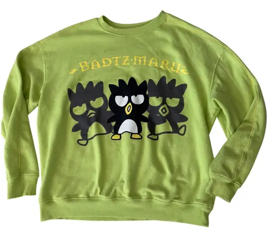 Badtz Maru Sanrio Graphic Crewneck Sweatshirt Green XL