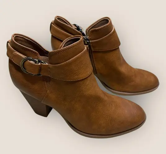 Dr. Scholl’s Women’s Kickstart Ankle Booties – Honey Brown Smooth, Size 9 (NWOB)