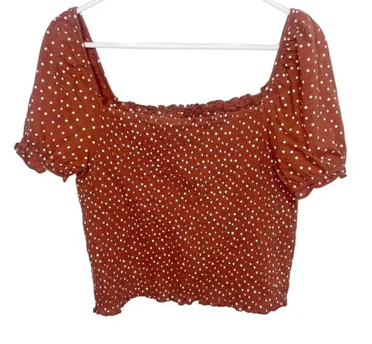 American Eagle  rust red ruched crop top country western size large NWT N