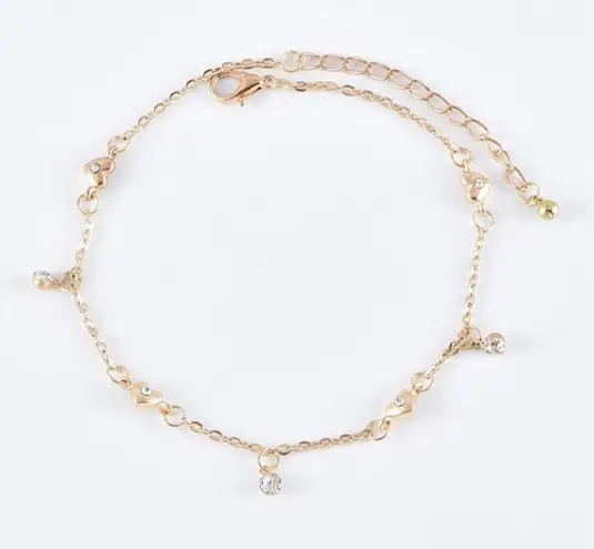 Layered Love Heart Butterfly Anklet for Women Gold