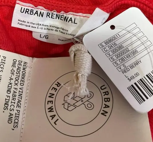 Urban Renewal NEW Red Short Sleeve Ruched Cutout Mini Bodycon Dress Size L