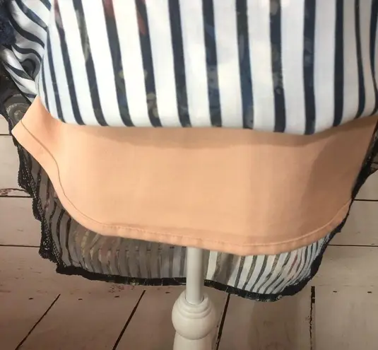 Foxiedox Floral Dress Blue S Knee Length A-line Sleeveless Straps Lace Party