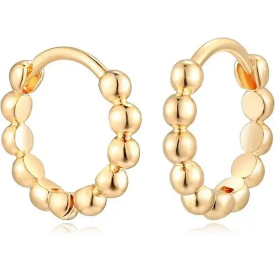 Women Huggie Gold Hoops/ 14K Gold Filled Small Earrings