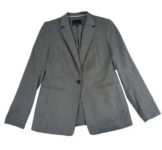 Banana Republic  Luxe Brushed Mini Dot One Button Blazer Jacket Gray Women's 6