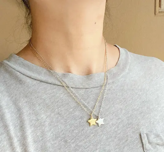 Handmade grunge y2k star swirl fully gold stainless steel chain necklace💫🌀