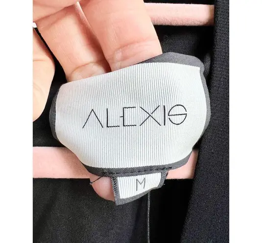 Alexis NWT Pintucked Sleeve V Neckline Fia Mini Dress Black Women's Size Medium