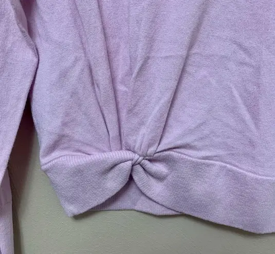 White + Warren Twisted Hem Crewneck Sweater Pink