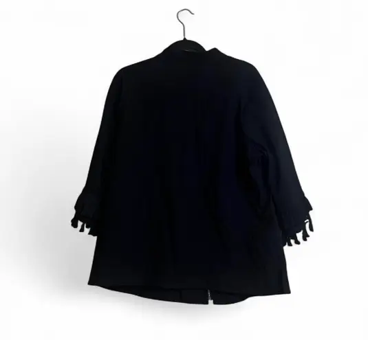 Belle by Kim Gravel Jacket Sz 1XL NWOT Tassel Sleeves Front Zipper Stretchy