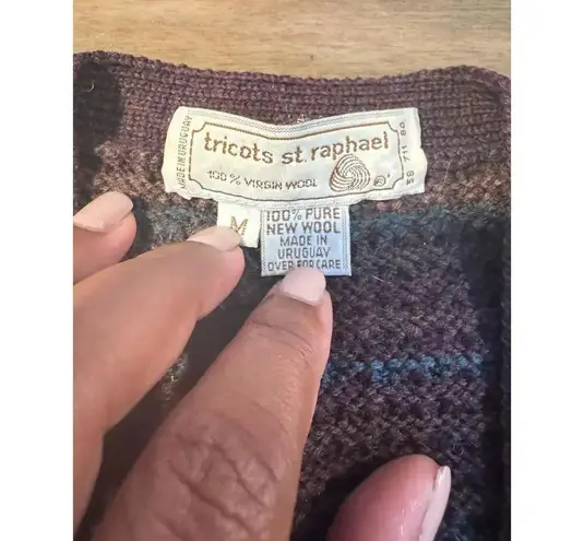 Tricots St. Raphael Vintage Wool Knit Sweater Vest Dark Academia Grandma SIZE M