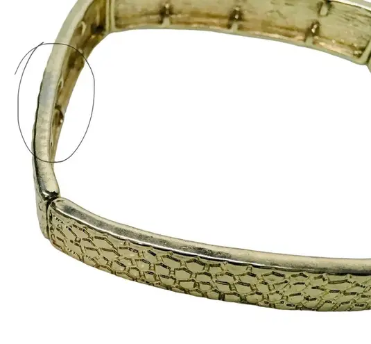 Foldable Snake Print Gold Tone Bracelet