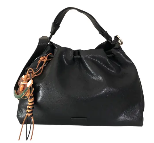 Malibu Skye black vegan leather hobo bag