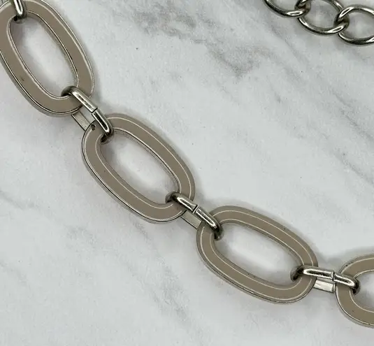 Reversible Coral Taupe Y2K Chain Link Belt One Size (OS) ✨ Silver