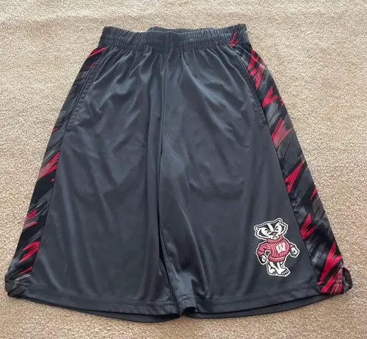 Colosseum Wisconsin Badger Grey Basketball Shorts