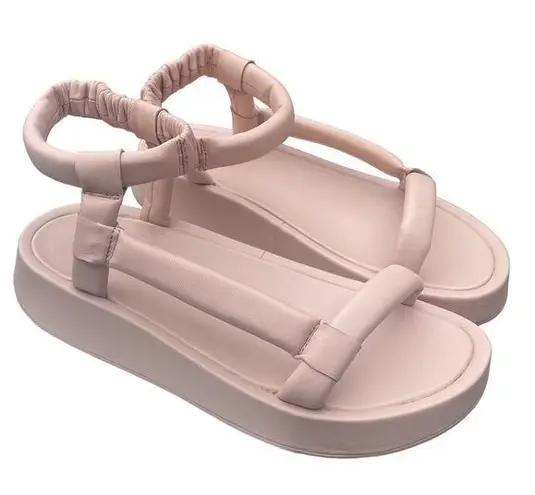 Ash Victoria Womens Leather Quilted Puffy Platform Sandals Blush pink Sz 38