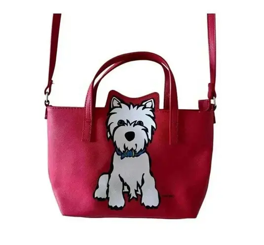 MARC TETRO Westie Dog Mini Tote Everyday Crossbody Versatile Red Bag