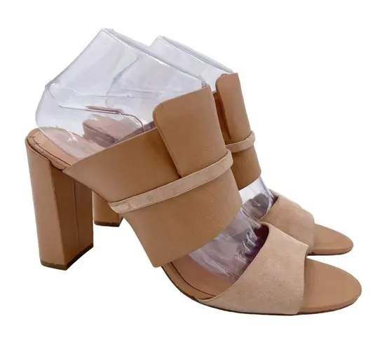 Halston Heritage Zarla Heeled Sandal Combo Slide Mule in Paloma Leather Size 10