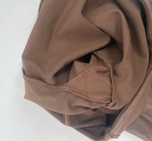 TAGOO Leggings Size Small Brown Liquid Shiny Stretch High Waist Tummy Control