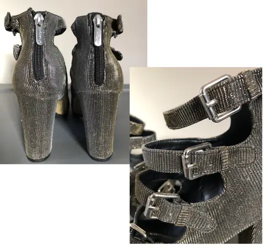 Indigo rd. Metallic Gladiator Heels