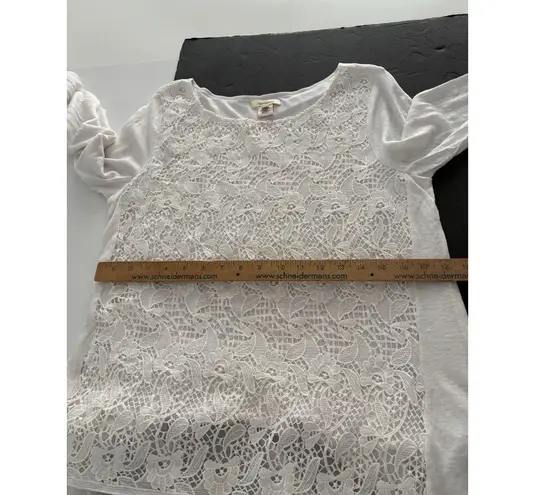 Sundance Crochet Top Size M White Layered Tunic Fairy Boho Whimsy Coquette Size M