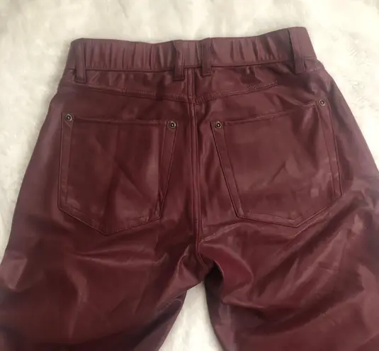 Hue Burgundy Leatherette Faux Leather Leggings