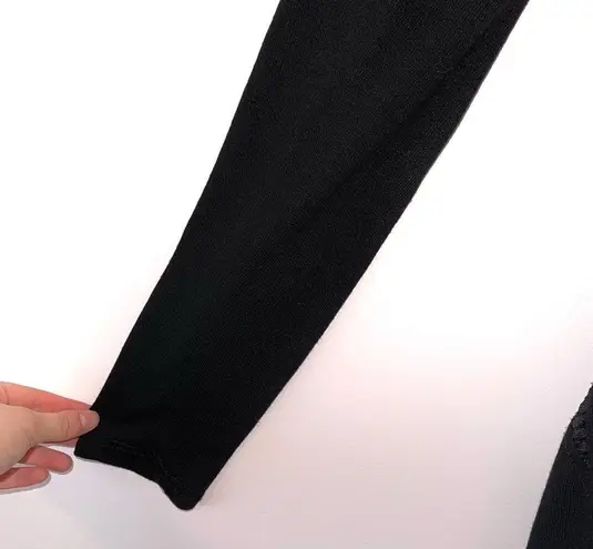 Amaryllis Black Lace Trim Open Tie Cross Back Sweater