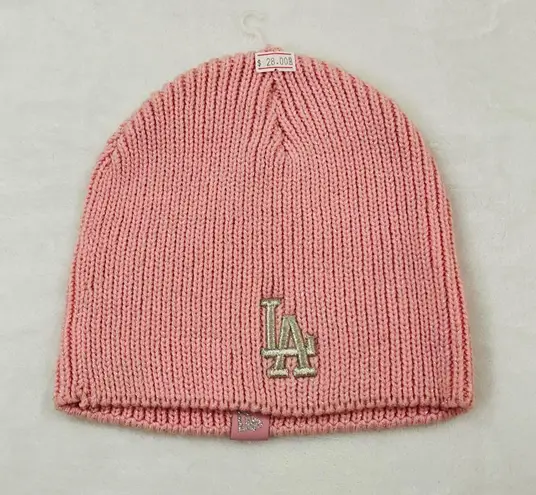 Los Angeles LA Dodgers MLB Baseball New Era Cuffless Women’s Knit Beanie Hat Cap Pink