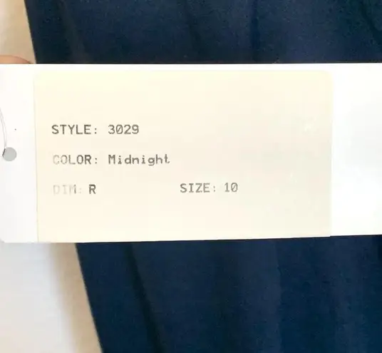 NWT Dessy Collection Diamond Cutout Back Trumpet Gown Slit in Midnight Navy Blue Size 10