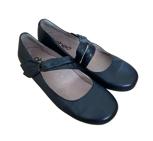 Abeo Talia Black Leather Ballet Flats Sz 6