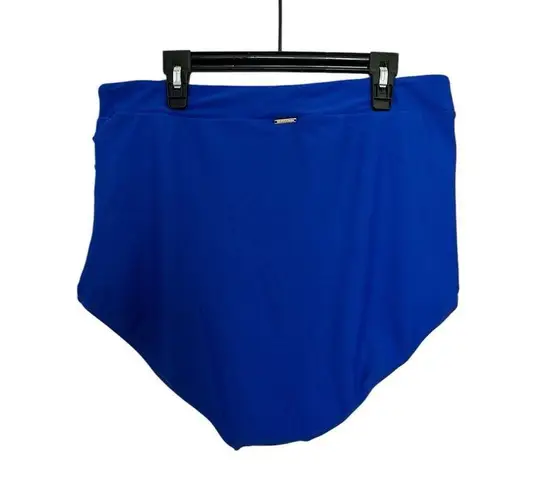 Relleciga Women's Royal Blue High Waisted Ruched Bikini Bottom Size XXL