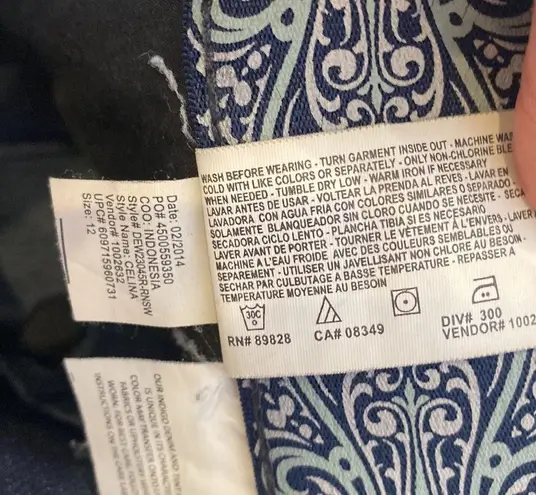 Gloria Vanderbilt Celina Dark Blue Elastic Waist Denim Jean Shorts Sz 12