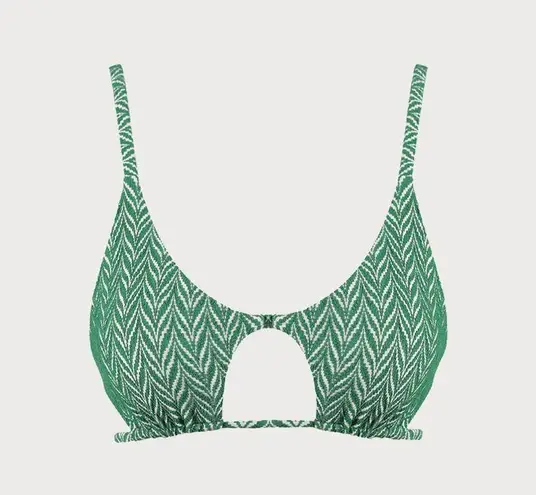 BERLOOK Green Geometric Textured Cut Out TOP ONLY 02 Size XL