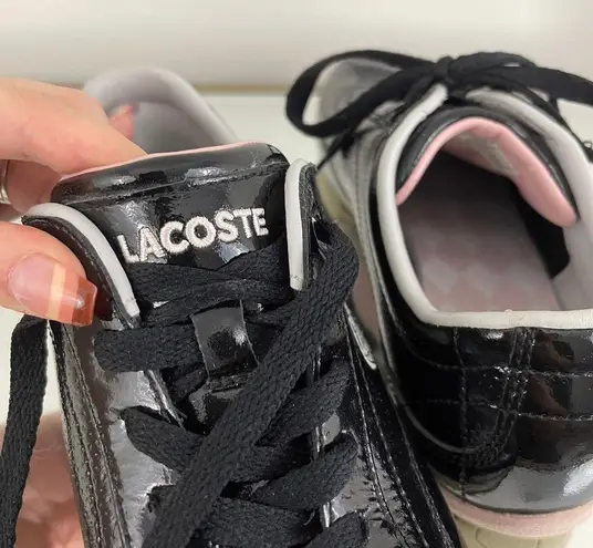 Lacoste Black Pink Shua 2 Lace Leather Sneaker Shoes