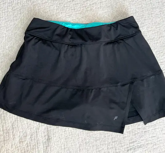 FILA  Black Tennis Skort size S Womens Solid Ruffle Skirt