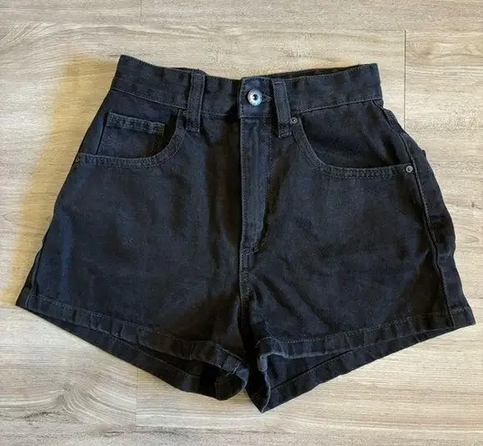 Cotton On  Black High Rise Mom Jean Shorts Black Denim Size 2