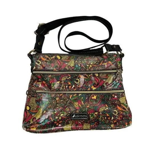 Sakroots ‎ Artist Circle Rainbow Spirit Desert Crossbody Bag Purse Coated Canvas