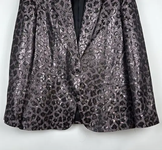 Tanya Taylor Analiese Metallic Leopard Print Blazer Size 8