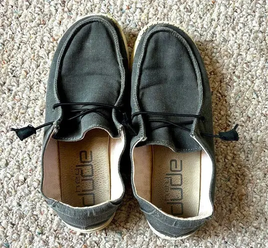 Hey Dude  Womens Size 9 Lace Up Wendy Chambray Off Black Loafer Shoes thumbnail 1