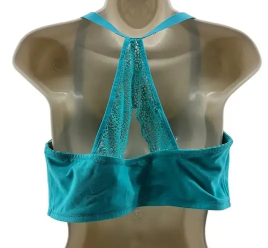Cacique Lane Bryant T Shirt Shaping Solution Teal Green Lace Bra Lace Back 40DD