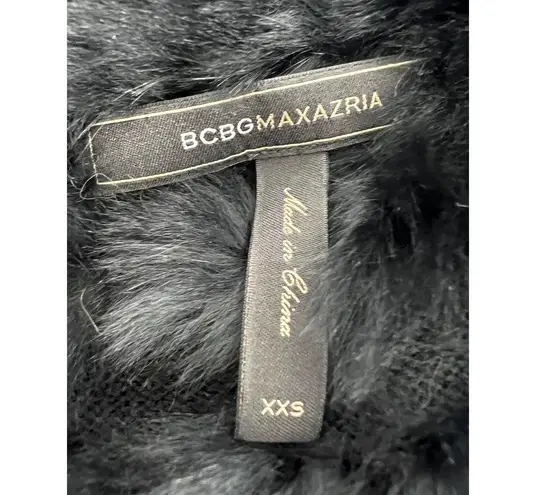 BCBGMAXAZRIA  100% Rabbit Fur Sophiana Jacket in Black