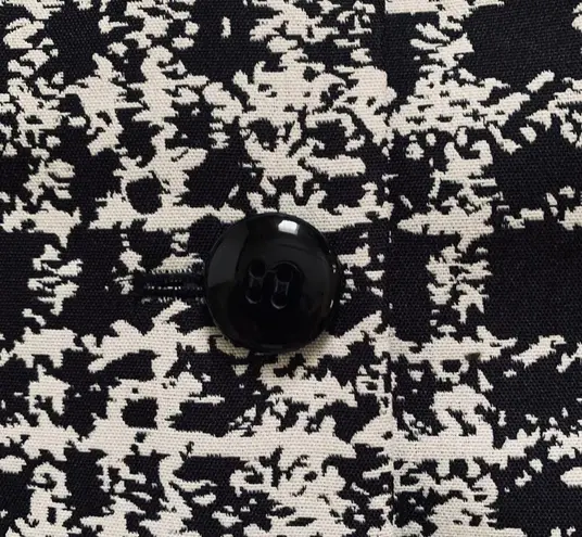 Jones Studio Blazer Jacket Separates Black White Herringbone Career Size 12