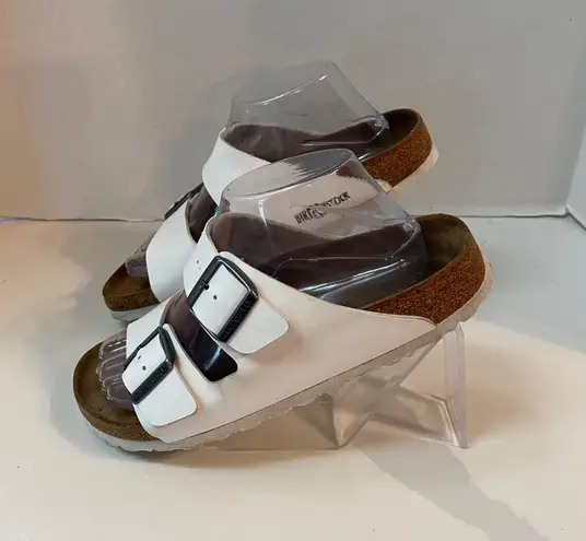 Birkenstock Arizona White Leather Sandals Size US 9 EU 40