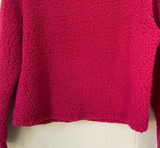 Harry Potter Hogwarts Pink Fuzzy Sherpa Sweatshirt ~ Sequins ~ Juniors Size L