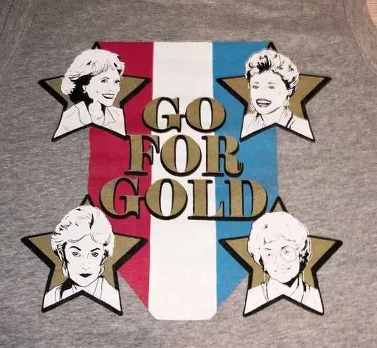 The Golden Girls “Go for the Gold” Grey Tank Top Size M Size M